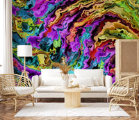 Vibrant Liquid Swirl Abstract Wall Mural
