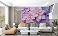 Soft Pastel 3d Flowers Wall Mural