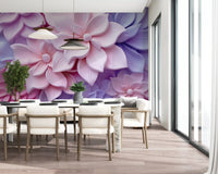 Soft Pastel 3d Flowers Wall Mural