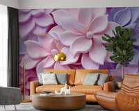 Soft Pastel 3d Flowers Wall Mural