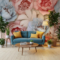 Abstract Peony Composition Wall Mural