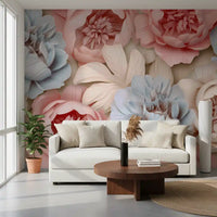 Abstract Peony Composition Wall Mural