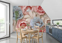 Abstract Peony Composition Wall Mural