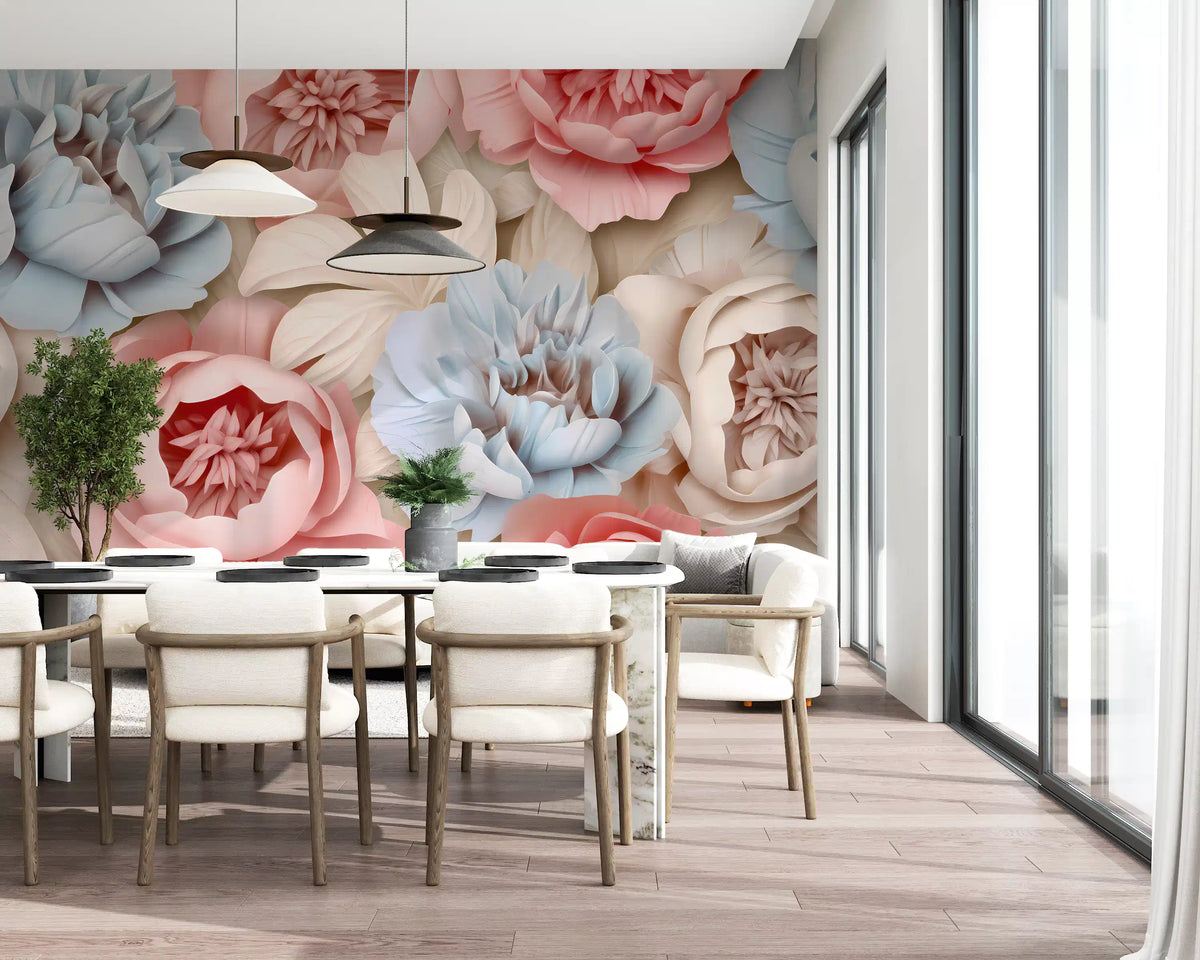 Abstract Peony Composition Wall Mural