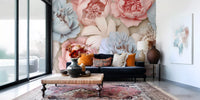 Abstract Peony Composition Wall Mural