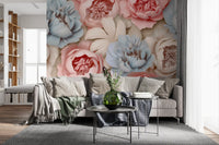 Abstract Peony Composition Wall Mural