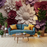 3d  Floral Blooms Wall Mural