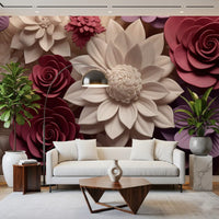 3d  Floral Blooms Wall Mural