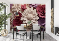 3d  Floral Blooms Wall Mural