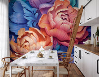 Vibrant Peony Bloom Artistic Mural Wall Mural