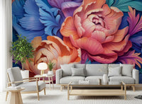 Vibrant Peony Bloom Artistic Mural Wall Mural