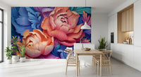 Vibrant Peony Bloom Artistic Mural Wall Mural