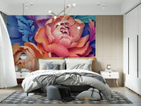 Vibrant Peony Bloom Artistic Mural Wall Mural