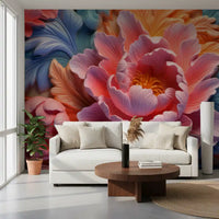 Blush Peony Sculptural Flow Wall Mural