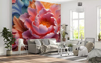 Blush Peony Sculptural Flow Wall Mural