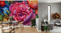 Vibrant Peony Garden Petals Wall Mural