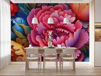 Vibrant Peony Garden Petals Wall Mural