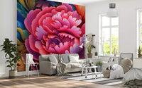 Vibrant Peony Garden Petals Wall Mural