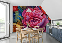 Vibrant Peony Garden Petals Wall Mural