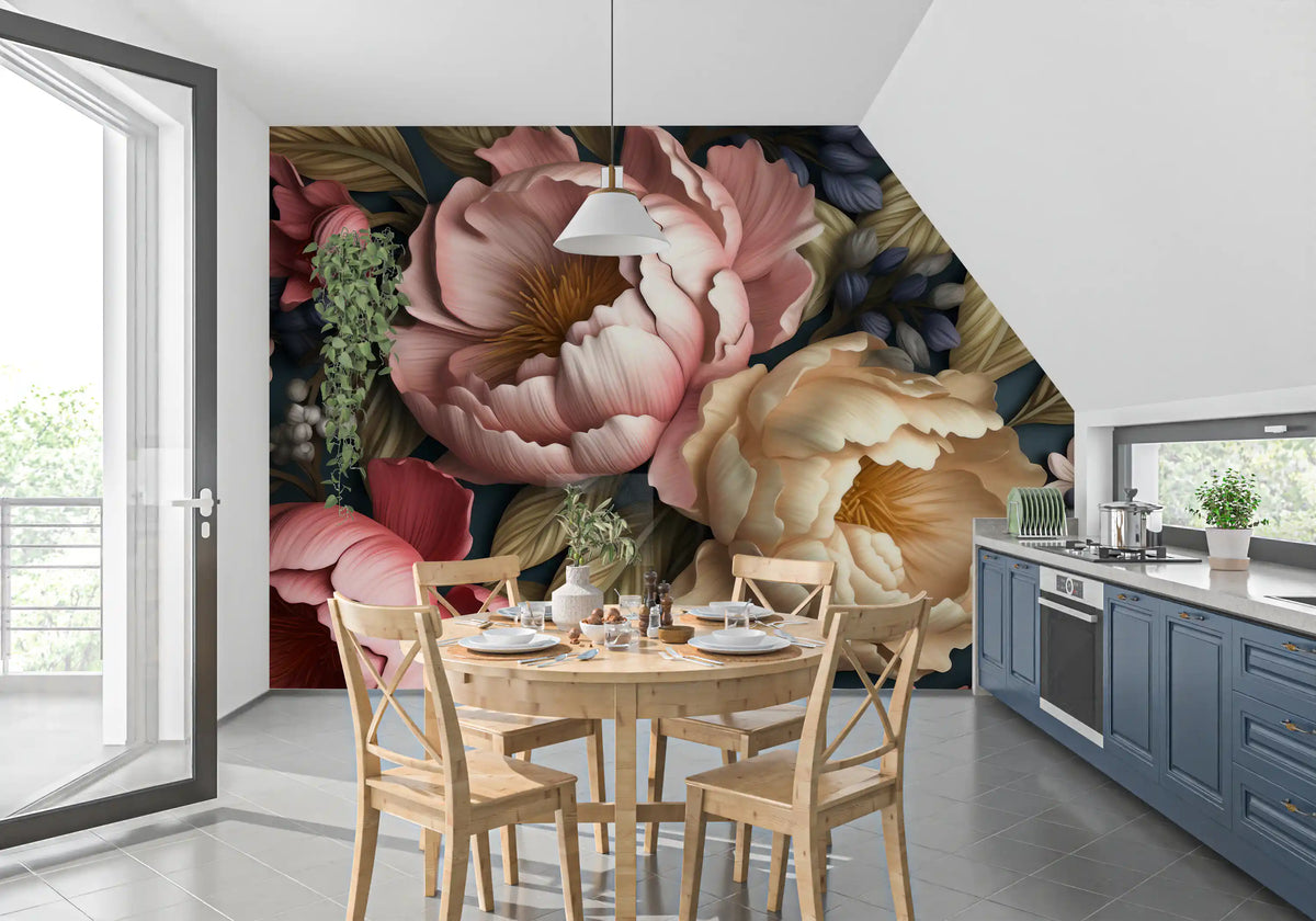 Blush and Cream Peony Botanical Garden Wall Mural