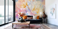 Ethereal Pastel Peony Bloom Wall Mural
