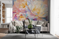 Ethereal Pastel Peony Bloom Wall Mural