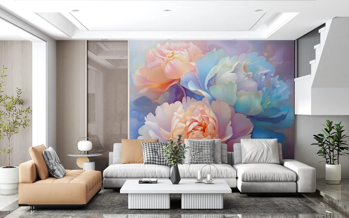 Pastel Peony Bloom Wall Mural