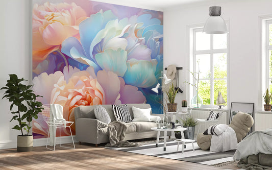 Pastel Peony Bloom Wall Mural