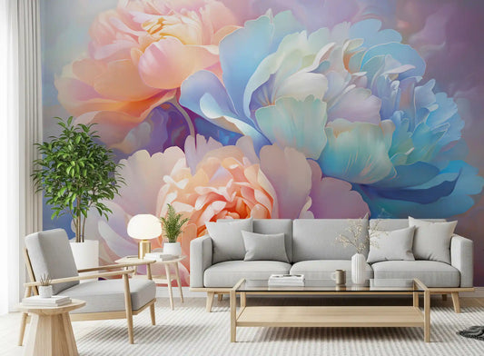 Pastel Peony Bloom Wall Mural