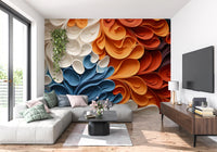 Vibrant Swirling Art Waves Wall Mural