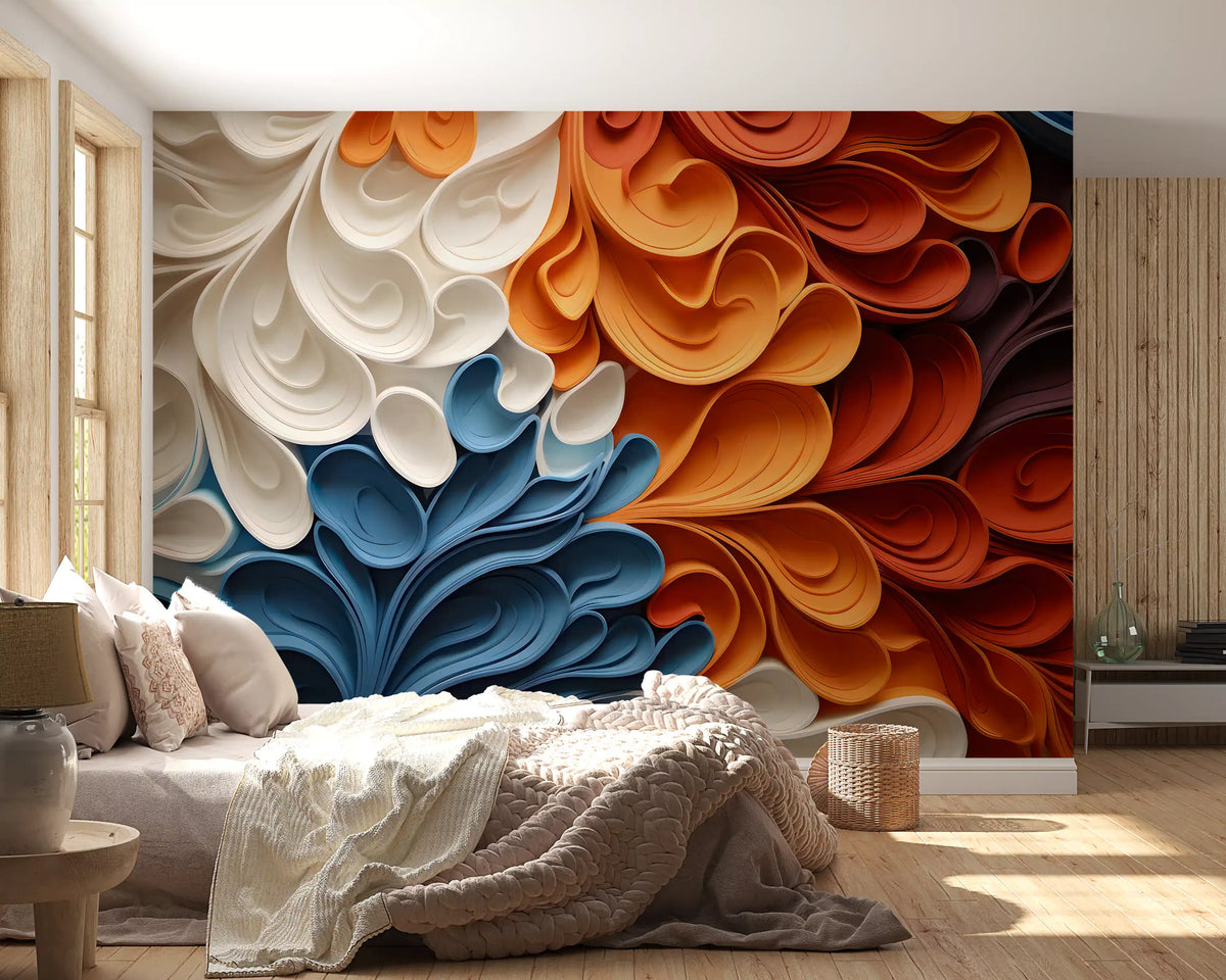 Vibrant Swirling Art Waves Wall Mural