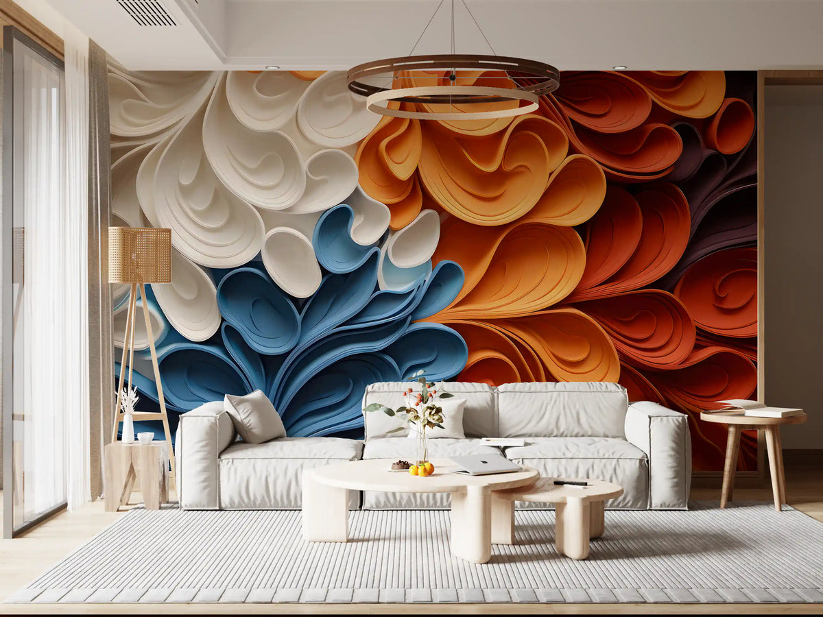 Vibrant Swirling Art Waves Wall Mural