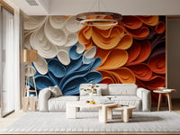 Vibrant Swirling Art Waves Wall Mural