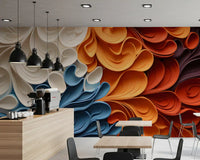 Vibrant Swirling Art Waves Wall Mural