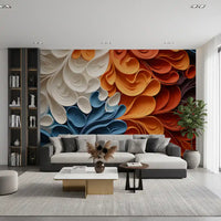 Vibrant Swirling Art Waves Wall Mural