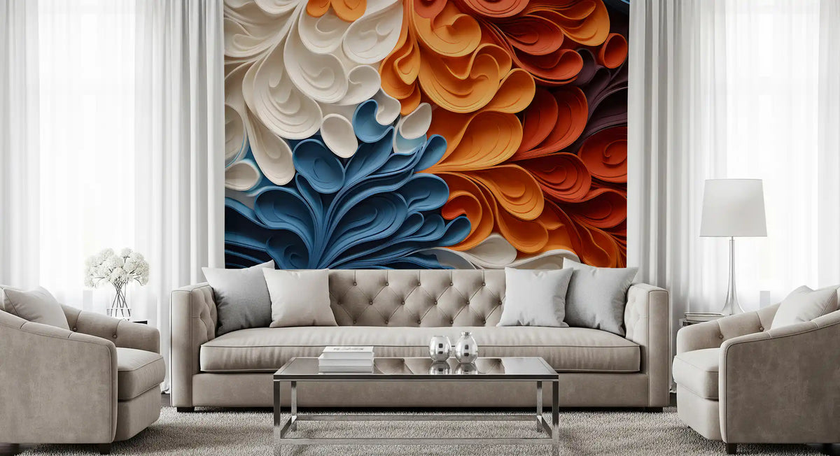 Vibrant Swirling Art Waves Wall Mural
