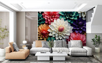 Layered Petal Botanical Abstract Composition Wall Mural