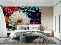 Layered Petal Botanical Abstract Composition Wall Mural