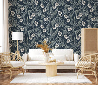 Sage and Charcoal Garden Trail Wallpaper⁠