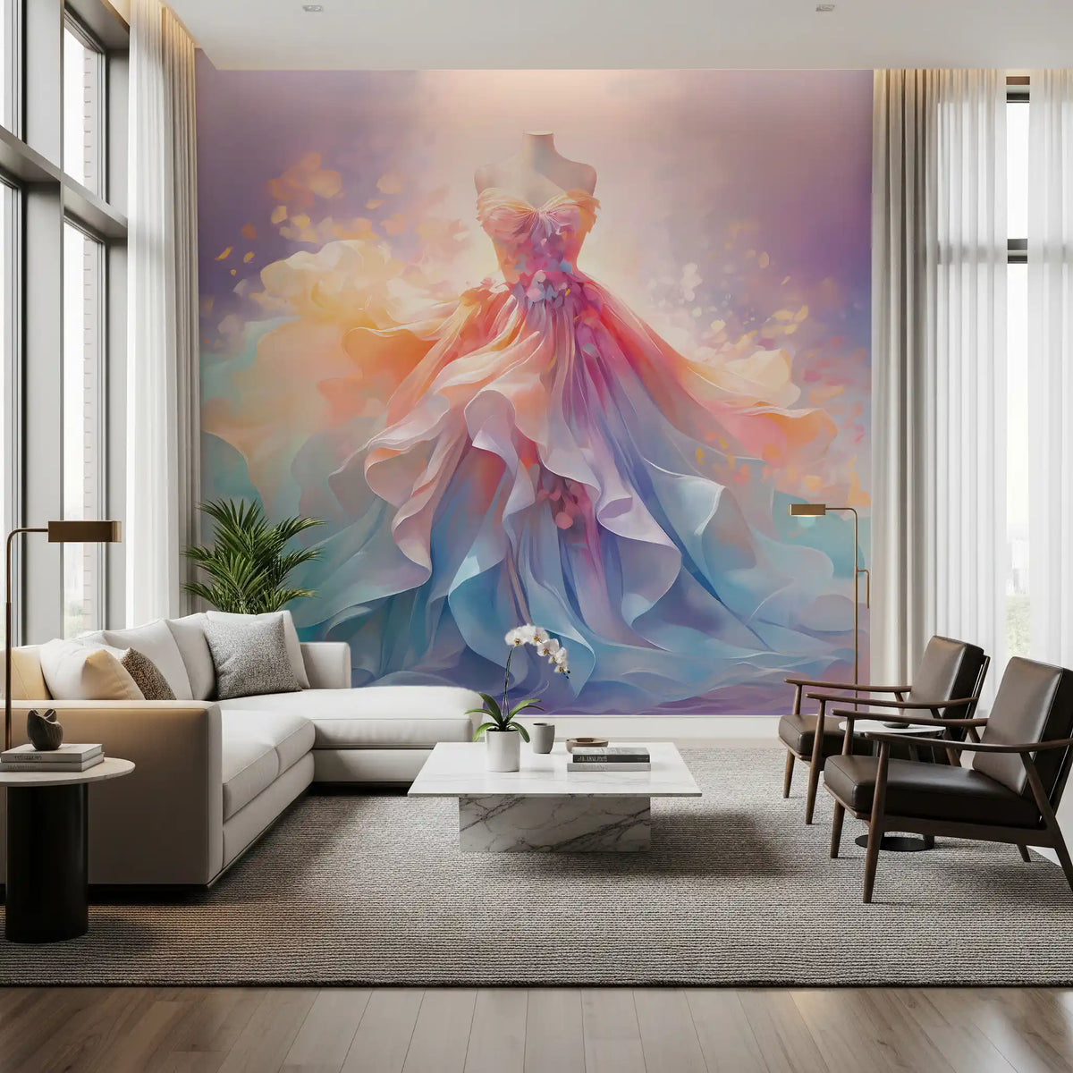 Delicate pastel dress Wall Mural