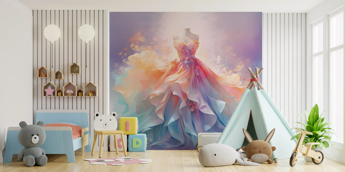 Delicate pastel dress Wall Mural