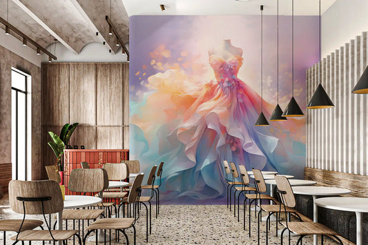 Delicate pastel dress Wall Mural