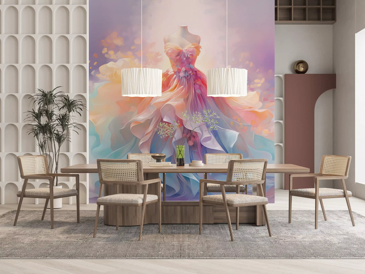 Delicate pastel dress Wall Mural