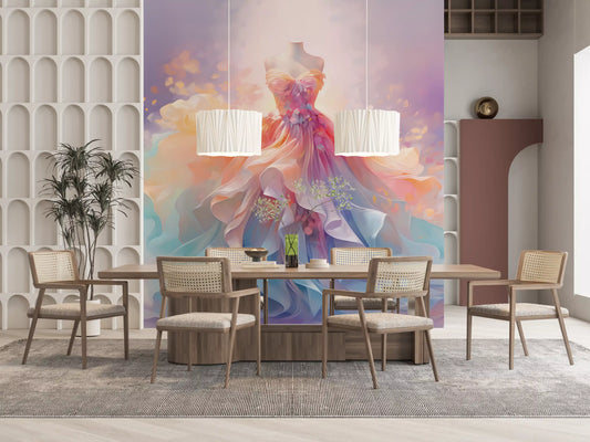 Delicate pastel dress Wall Mural
