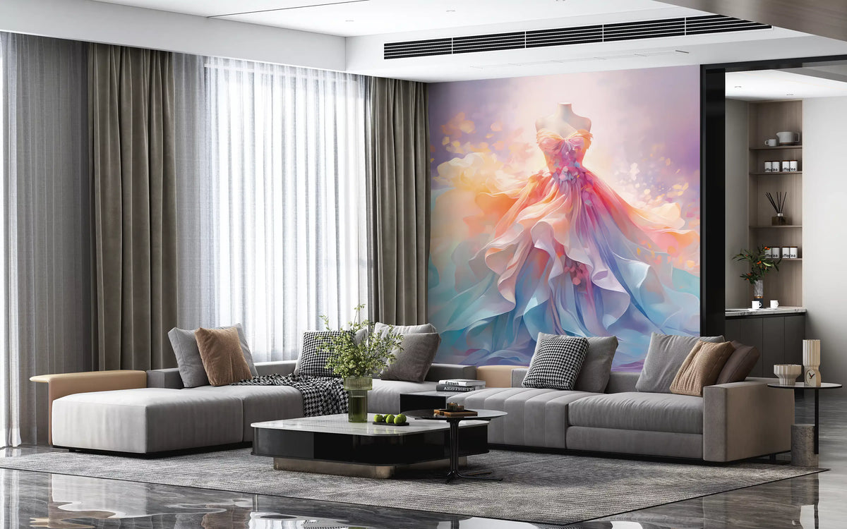 Delicate pastel dress Wall Mural