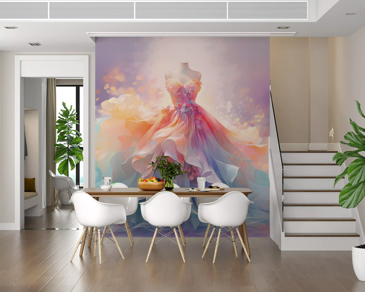 Delicate pastel dress Wall Mural