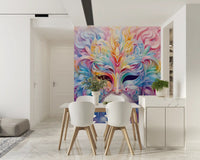 Pastel Floral Masquerade Motif Wall Mural