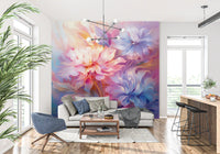 Ethereal Pastel Floral Bloom Wall Mural