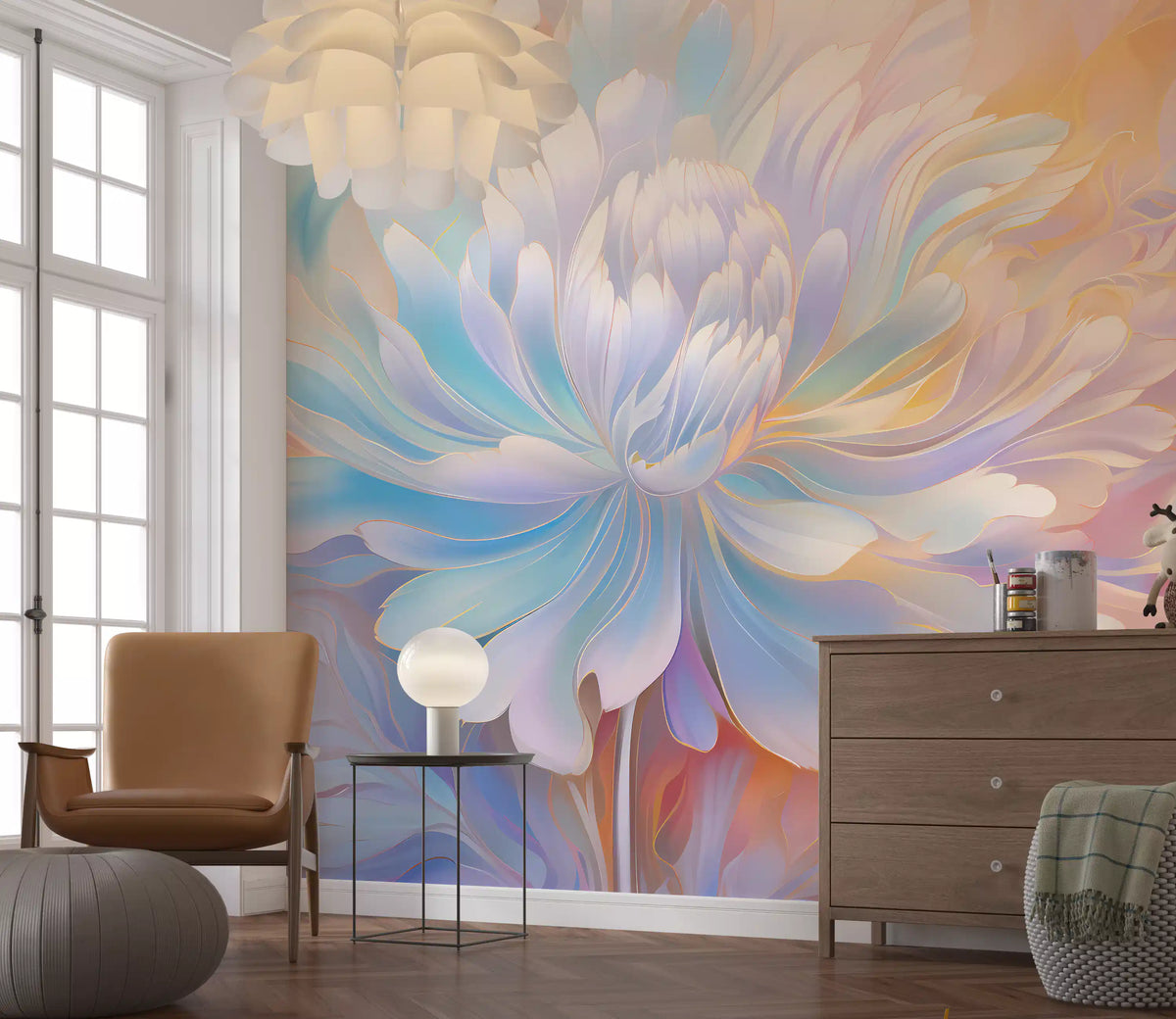 Ethereal Pastel Bloom Wall Mural