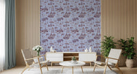 Modern Toile de Jouy Swan Victorian Garden Scenery - Warm & Cool Contrast Wallpaper⁠